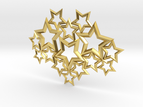 Stars Neckpiece in Polished Brass