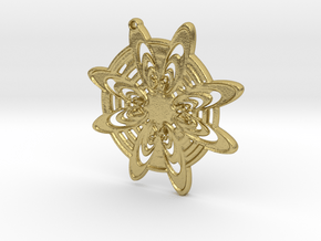 Snowflake pendant in Natural Brass