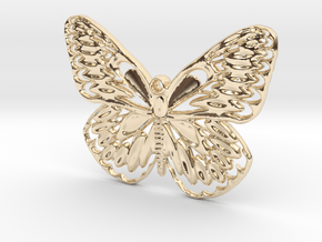 Butterfly pendant in 14k Gold Plated Brass