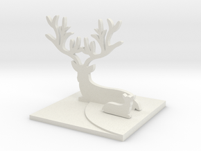 Deer Jewelry Stand in White Natural Versatile Plastic