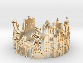 Brussels Skyline - Cityscape Ring in 14K Yellow Gold: 6 / 51.5