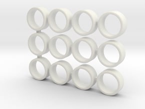 Slick tires for 1/43 scale rims in White Natural Versatile Plastic