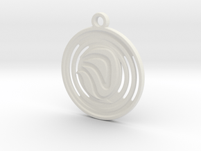 Abstract Pendant in White Natural Versatile Plastic