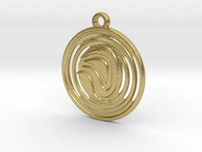 Abstract Pendant in Natural Brass