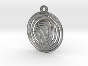 Abstract Pendant in Natural Silver