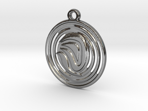 Abstract Pendant in Fine Detail Polished Silver