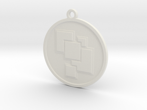 Geometric pendant in White Natural Versatile Plastic