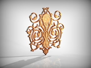 Swirl Pendant in Polished Gold Steel