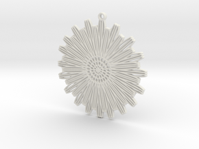 Flower pendant in White Natural Versatile Plastic