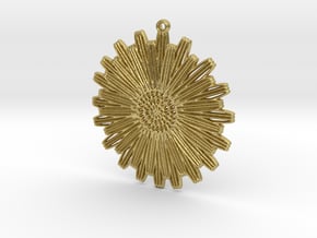 Flower pendant in Natural Brass