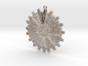 Flower pendant in Rhodium Plated Brass