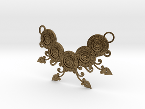 Ornamental Floral Necklace in Natural Bronze