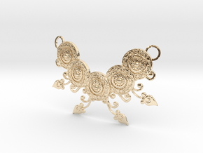 Ornamental Floral Necklace in 14K Yellow Gold