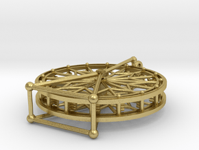 Rotating Ferris Wheel Star Keepsake Charm in Natural Brass (Interlocking Parts)
