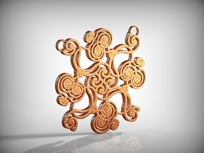 Swirl Pendant in Natural Brass