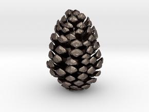 Pine Cone in Polished Bronzed-Silver Steel
