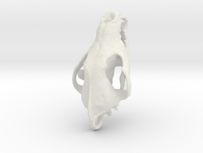 Wolf Skull Pendant in White Natural Versatile Plastic