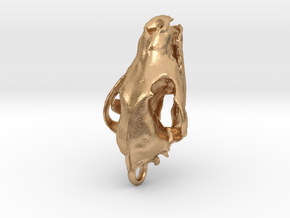 Wolf Skull Pendant in Natural Bronze