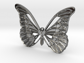 Tropical butterfly in Fine Detail Polished Silver