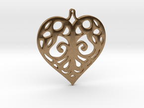 Heart Pendant Tiffanys Enchant Style in Natural Brass
