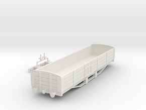 Long L&B Wagon Bachmann with coupling hooks in White Natural Versatile Plastic