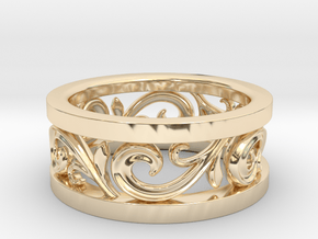 3D Open Scroll Ring in 14K Yellow Gold: 10 / 61.5