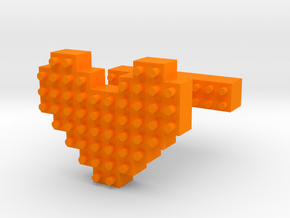 SCULP® Heart Cufflinks in Orange Processed Versatile Plastic