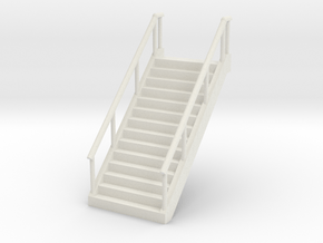 Stairs (wide) 1/87 in White Natural Versatile Plastic