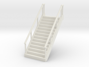 Stairs (wide) 1/76 in White Natural Versatile Plastic