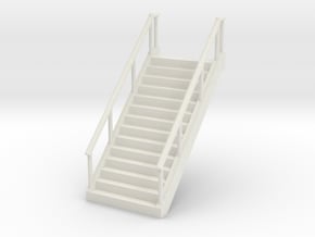 Stairs (wide) 1/56 in White Natural Versatile Plastic