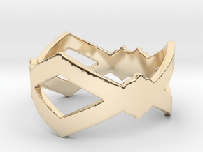 Abstract Ring Size 7 in 14k Gold Plated Brass