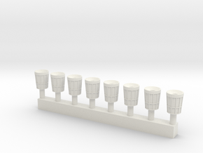 City Waste Can Z scale x8 in White Natural Versatile Plastic: 1:220 - Z