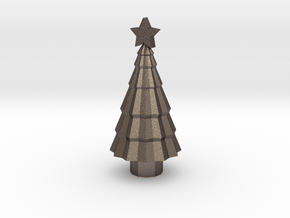 Christmas tree in Polished Bronzed-Silver Steel