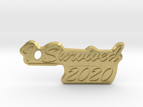 I Survived 2020 Keychain in Natural Brass