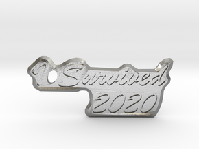 I Survived 2020 Keychain in Natural Silver