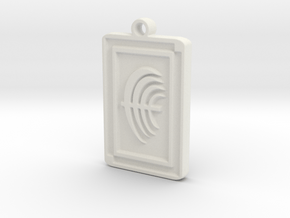 Abstract pattern pendant in White Natural Versatile Plastic