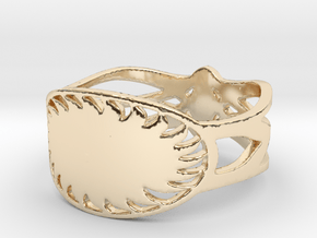 Floral Ring Design Ring Size 8 in 14k Gold Plated Brass
