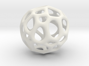 Sphere Voronoi V6 - 1 Inch - 22 Degree in White Natural Versatile Plastic