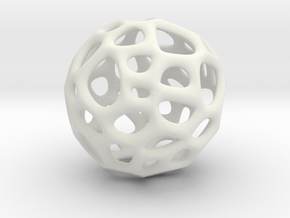 Sphere Voronoi V6 - 1 Inch - 20 Degree in White Natural Versatile Plastic