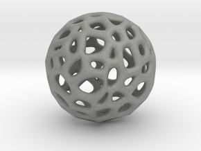 Sphere Voronoi V6 - 1 Inch - 16 Degree in Gray PA12