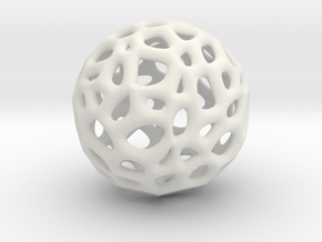 Sphere Voronoi V6 - 1 Inch - 16 Degree in White Natural Versatile Plastic