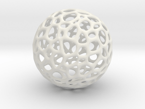 Sphere Voronoi V6 - 1 Inch - 12 Degree in White Natural Versatile Plastic