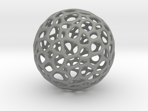 Sphere Voronoi V6 - 1 Inch - 12 Degree in Gray PA12