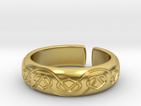 Seven hearts [ring] in Polished Brass