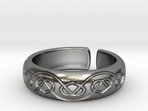 Seven hearts [ring] in Polished Silver