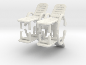 Deck Chair (x4) 1/64 in White Natural Versatile Plastic