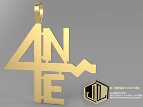 4NE Custom Logo Pendant Design by SunsetBlvd Shop in 14k Gold Plated Brass