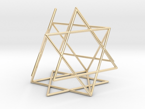 Star-of-David Tetrahedron in 14k Gold Plated Brass: Small