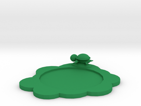 Sea Turtle Absorbent Coaster in Green Processed Versatile Plastic