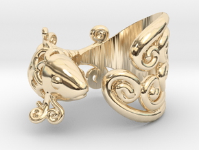PISCES fish ring in 14k Gold Plated Brass: 5.5 / 50.25